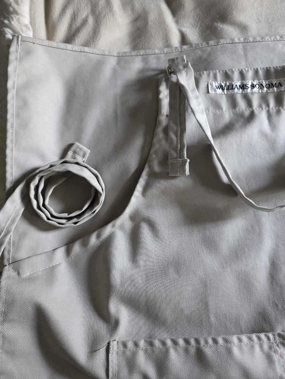 Williams Sonoma Y2K Vintage Heavy Duty Chef Apron Made in USA Beige